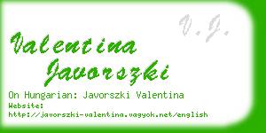 valentina javorszki business card